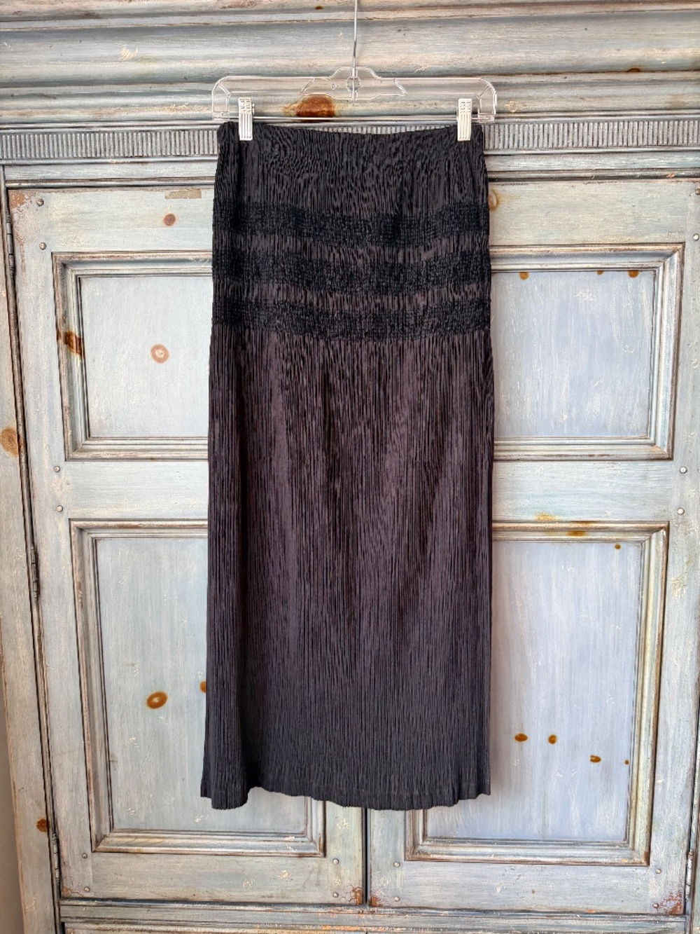 Vintage Issey Miyake Black Pleated Midi Skirt Size 3 /M Made in Japan - Picture 8 of 10